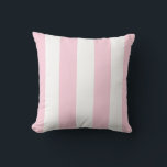 Pink and White Striped | Cabana Outdoor Pillow<br><div class="desc">This pink and white striped pillow has a trendy Palm Beach aesthetic when combined with a tropical leaf pattern.</div>