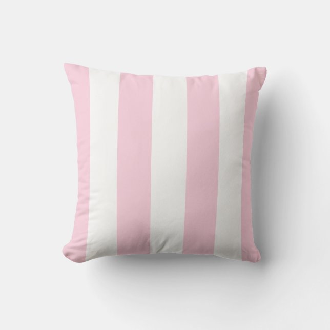 Pink and White Striped | Cabana Outdoor Pillow (Front)