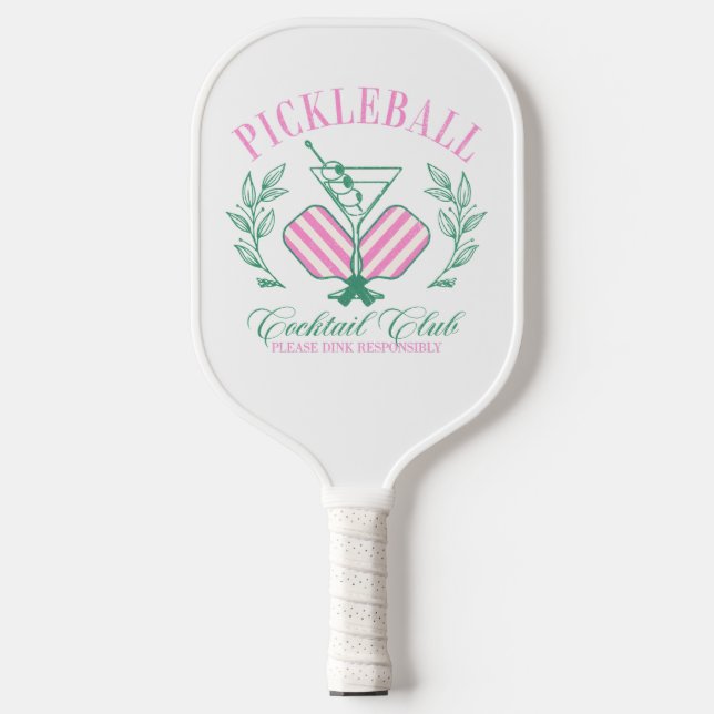 Pink and White Striped | Cabana Pickleball Paddle (Front)