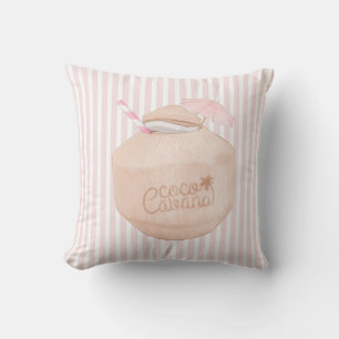 Pink and White Striped   Coconut Drink   Cabana Cushion