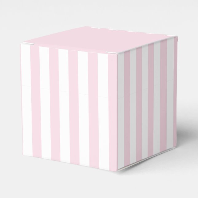 Pink and White Striped Favour Box (Front Side)