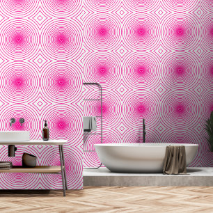 Pink and White Striped Hearts Custom Colours Wallpaper
