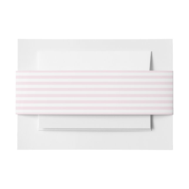 Pink and white striped Invitation Belly Band (Front Example)