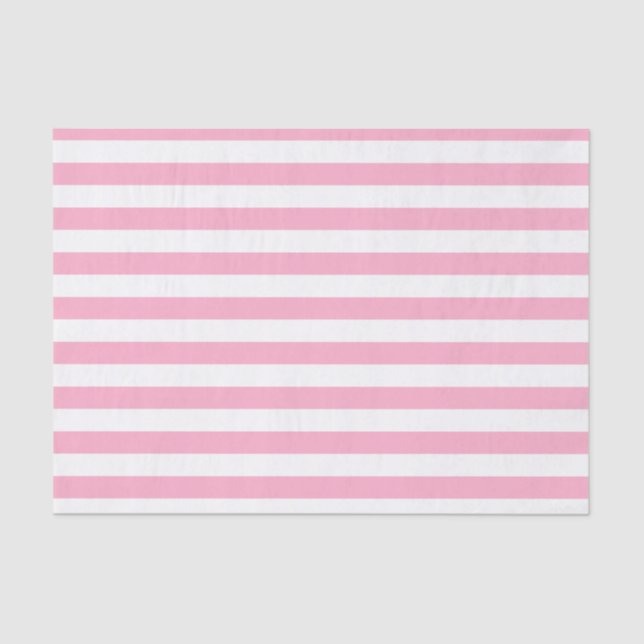 Pink and White Striped Tissue Paper (Front)