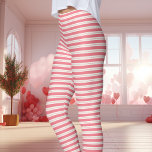 Pink and White Striped Valentine's Day Leggings<br><div class="desc">Add a playful touch to your Valentine's Day style with these Pink and White Striped Valentine's Day Leggings. Featuring a charming pink and white stripe pattern, these leggings are perfect for festive celebrations or everyday wear with a pop of colour. The comfortable fit and cheerful design make these leggings an...</div>