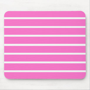 Pink and White Stripes Design Mouse Mat