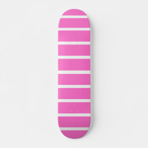 Pink and White Stripes Design Skateboard