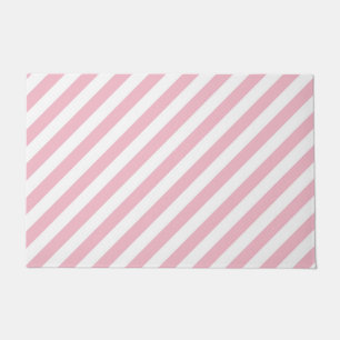 Pink and White Stripes Doormat