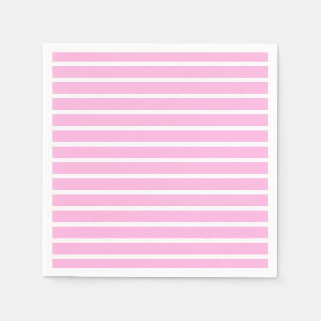Pink and White Stripes Napkin (Front)
