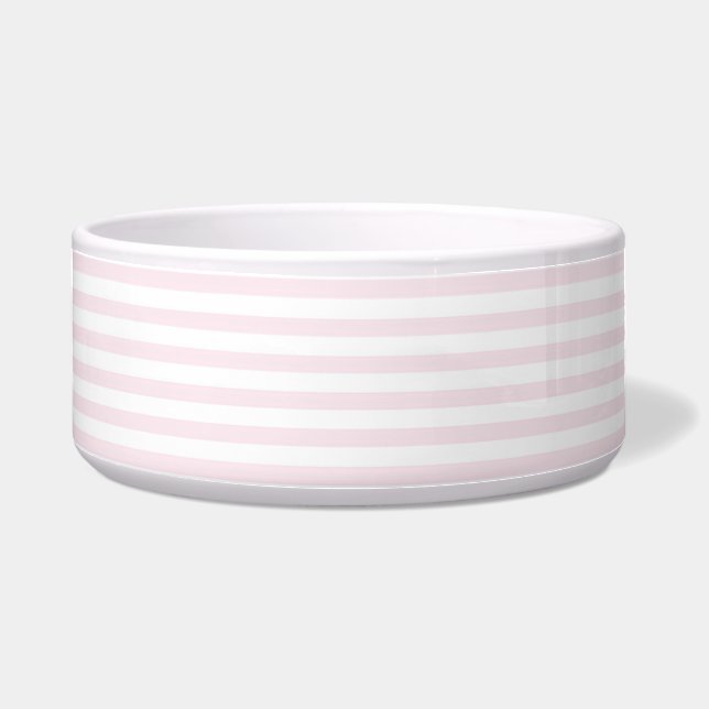 Pink and white stripes - Pet Bowl (Front)