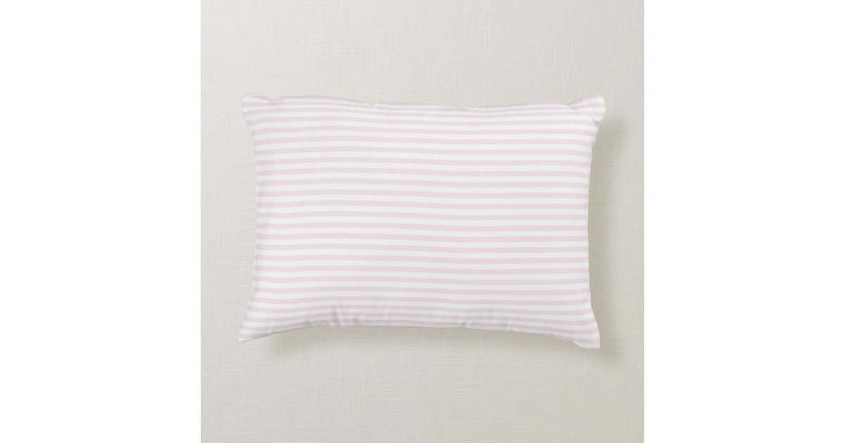 Pink and white stripes Pillow Zazzle