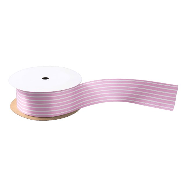 Pink and White Stripes Satin Ribbon (Spool)