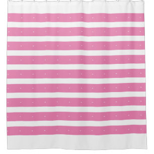 Pink and white stripes shower curtain