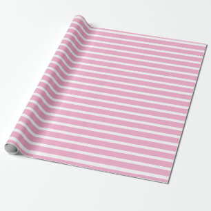 PINK AND WHITE STRIPES STYLISH SIMPLE GIFT WRAPPING PAPER