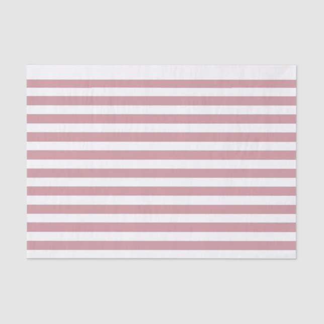 Pink and White Stripes Tissue Paper (Front)