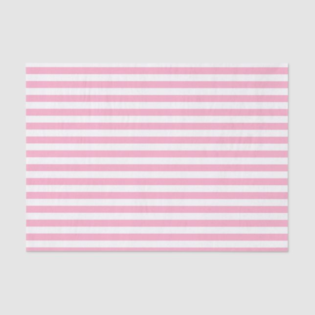 Pink and White Stripes Tissue Paper (Front)