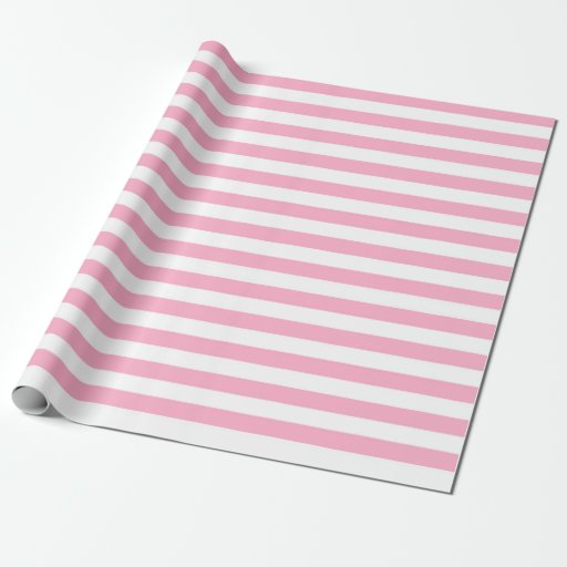 Image of Pink and White Stripes Wrapping Paper