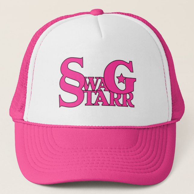 Pink and White Swag Starr Hat (Front)