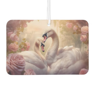 Pink and White Swans Car Air Freshener