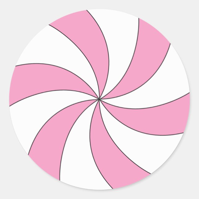 Pink and White Swirl Candy Sticker (Front)