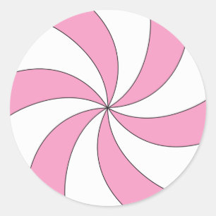 Pink and White Swirl Candy Sticker
