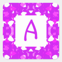 Pink and White Symmetrical Markings Monogram