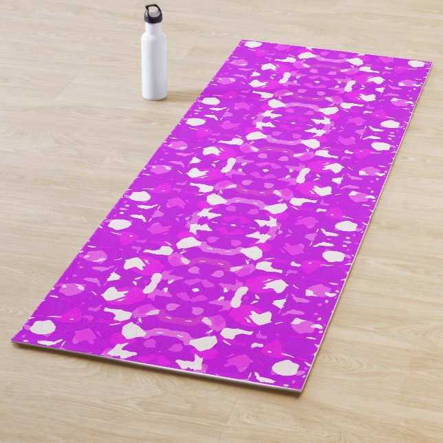 Pink and White Symmetrical Markings Yoga Mat (In Situ)