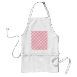 Pink And White Tartan Pattern Standard Apron