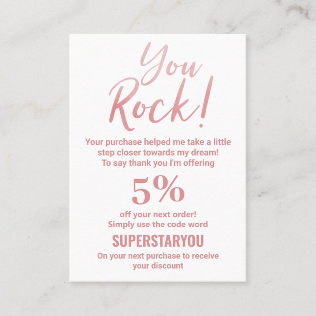 Pink And White Thank You Social Media Logo Business Card (Front)
