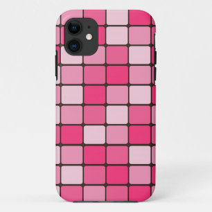 Pink and White Tile Squares iPhone 11 Case