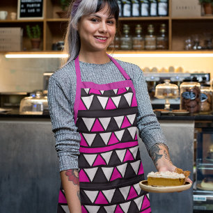 Pink And White Triangle Apron