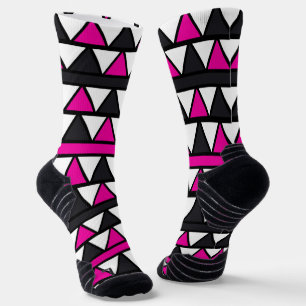 Pink And White Triangle Socks