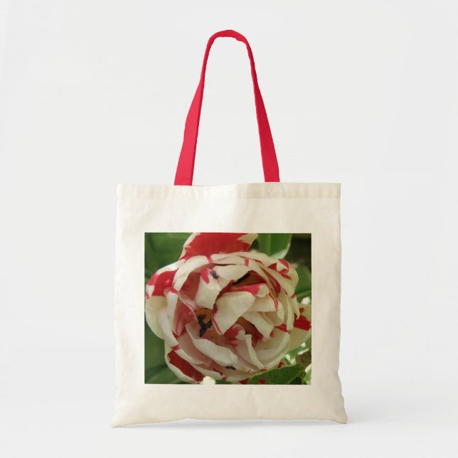 Pink and White Tulip Tote Bag (Front)