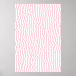 Pink and White Turing Pattern Poster