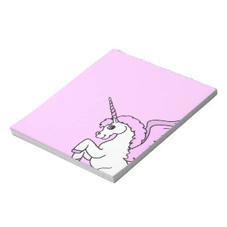 Pink and White Unicorn Graphic Notepad