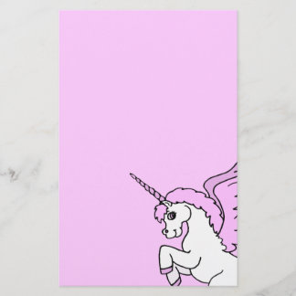 Pink and White Unicorn Graphic Stationery