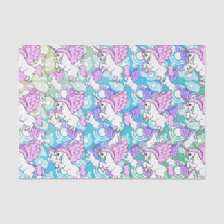 Pink and White Unicorn Pattern Design Tissue Paper