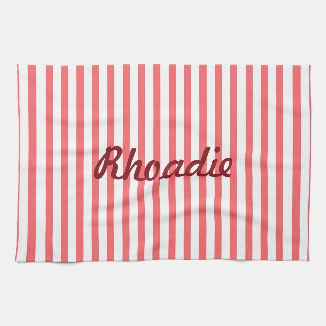 Pink and white vertical tea towel (Horizontal)