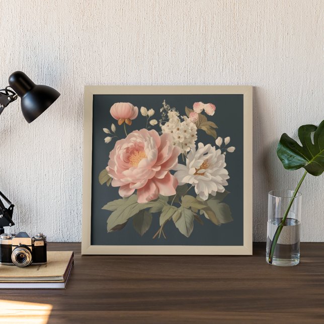 PINK AND WHITE VINTAGE FLOWERS POSTER (Creator Uploaded)