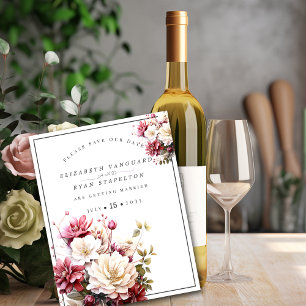 Pink and White Watercolor Flowers Save The Date