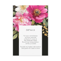 Pink and White Watercolor Peony Floral Details