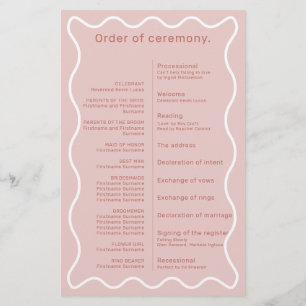 Pink and White Wavy Border Ceremony Program