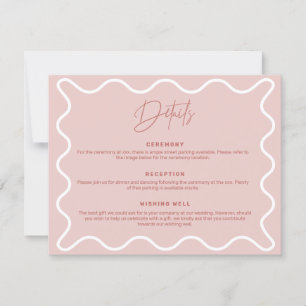 Pink and White Wavy Border Details Enclosure Card