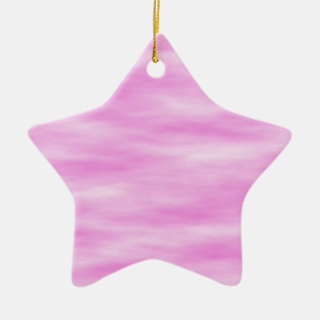 Pink and White Wavy Pattern. Ceramic Tree Decoration (Front)