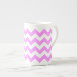 Pink and White Zigzag Bone China Mug