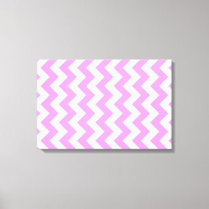 Pink and White Zigzag Canvas Print