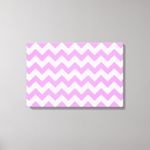 Pink and White Zigzag Canvas Print