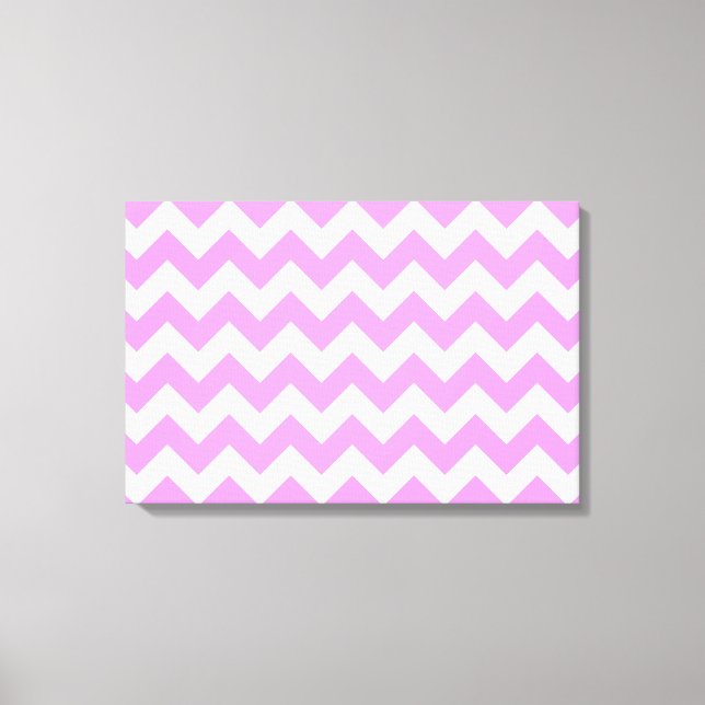 Pink and White Zigzag Canvas Print (Front)