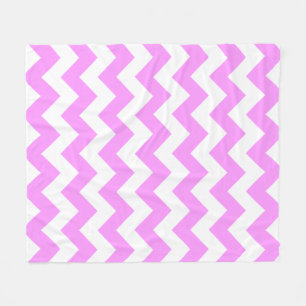 Pink and White Zigzag Fleece Blanket