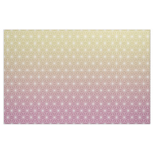 Pink and Yellow Asanoha (small scale) Fabric